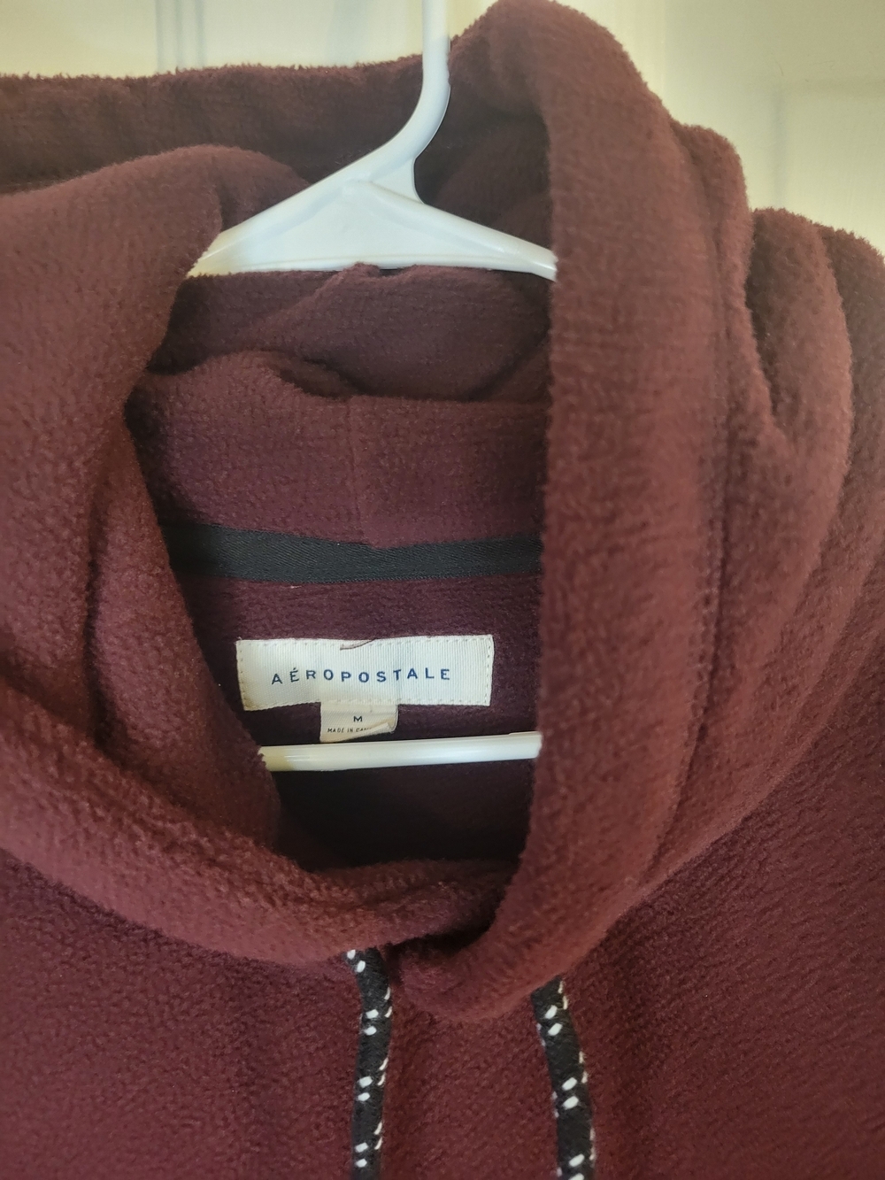 Aeropostale Men's Hooded Fleece Pullover - Deep Wine - Picture 3 of 8
